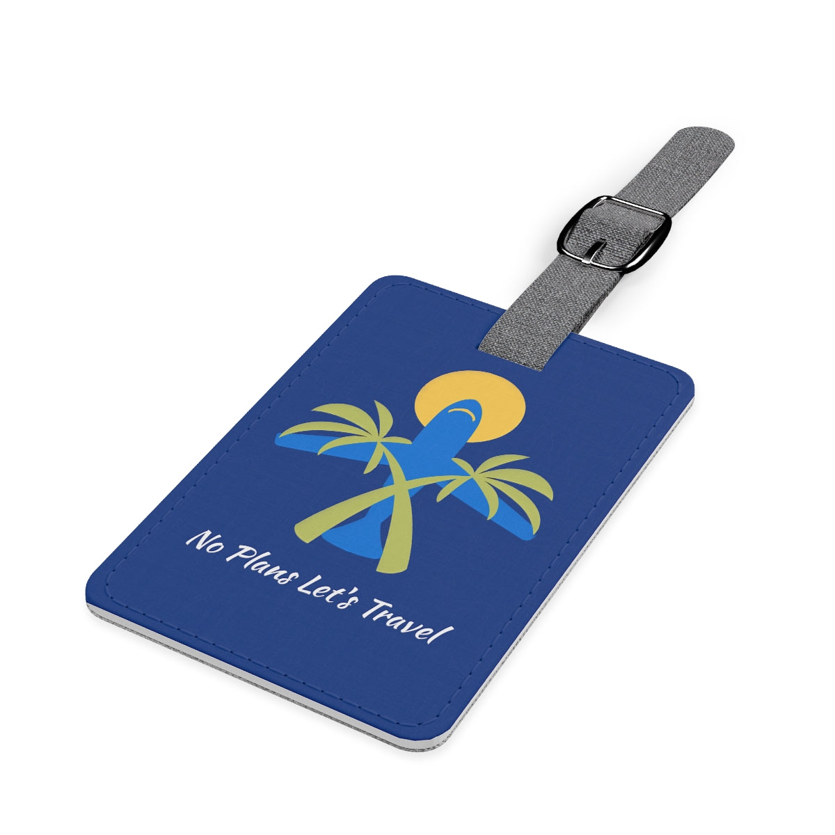 (Blue) No Plans Let's Travel Luggage Tag
