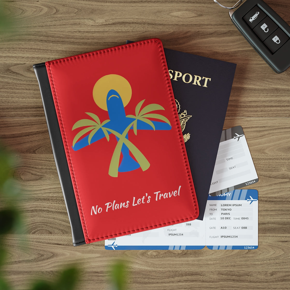 (Red) No Plans Let's Travel Passport Cover
