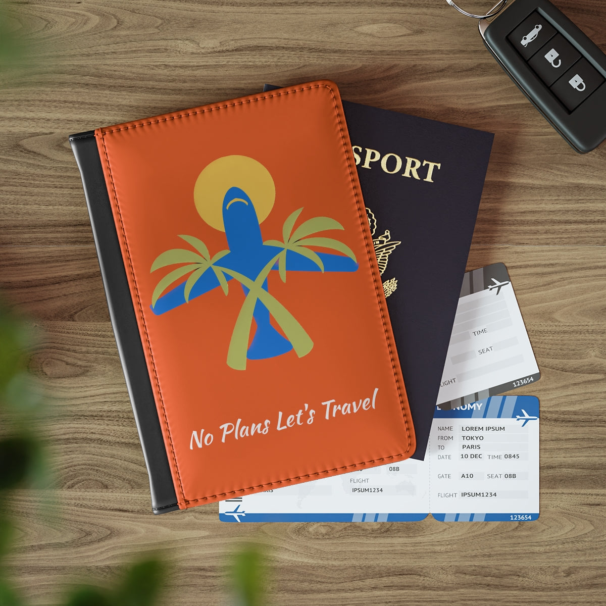 Orange) No Plans Let's Travel Passport Cover – NoPlansLetsTravel